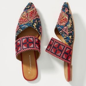 Anthropologie Paz Beaded Slides